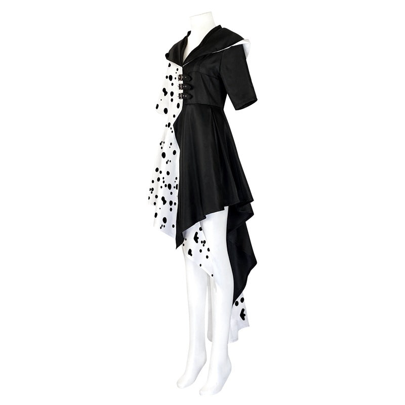 Halloween Costume Cosplay Evil Queen Black White Dress Jacket