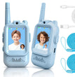 Video Walkie Talkies for Kids, Handheld 2 Pack Rechargeable Video Intercom Kids Walkies Talkies, Indoor Outdoor Toys for Family Games, Outside, Camping, Hiking for Boys Girls Ages 3-12 (Blue/Pink)