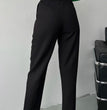 European And American Fashion High Waist Trousers Slim Fit