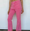 Frayed Hem Bell-bottom Trousers Casual High Waist Jeans