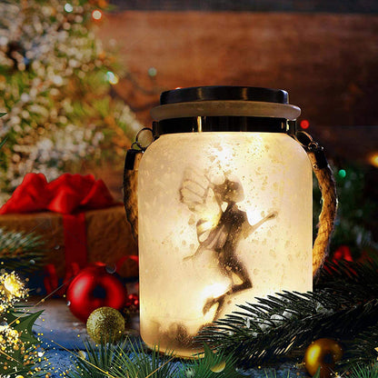 Solar Mason Jar Fairy Light Halloween Frosted Bottle