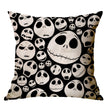 Linen Skull Halloween Pillow Cover