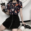 Halloween Printed High-waisted Slim-fitting T-shirt Female Vitality Girl