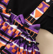 Halloween Flounced Sleeve Fake Two-piece Round Neck Long-sleeved Triangle Romper