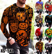 Halloween Autumn And Winter Men S Print Simple Long-Sleeved T Shirt