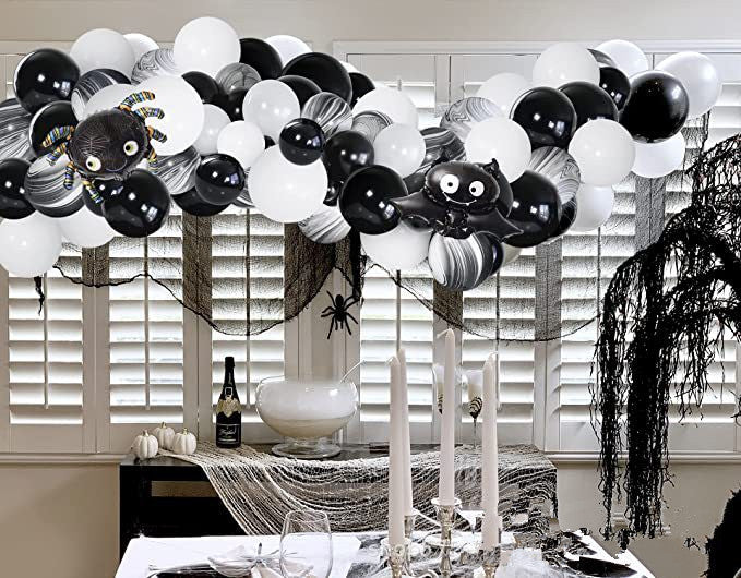 Halloween White Black Gray Latex Balloon Garland Set