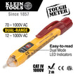 NCVT2PKIT Non-Contact Voltage Tester with Outlet Tester, 12-48V AC or 48 - 1000V AC Dual Range for Broad Application