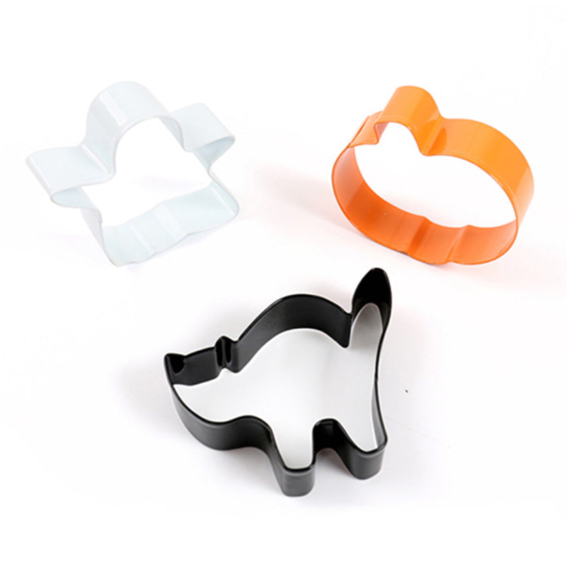 Colorful Stainless Steel Halloween 3 Piece Biscuit Mould