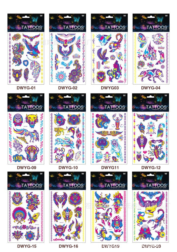 Creative Halloween Fluorescent Flower Arm Tattoo Sticker