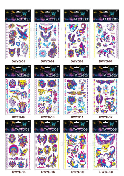 Creative Halloween Fluorescent Flower Arm Tattoo Sticker