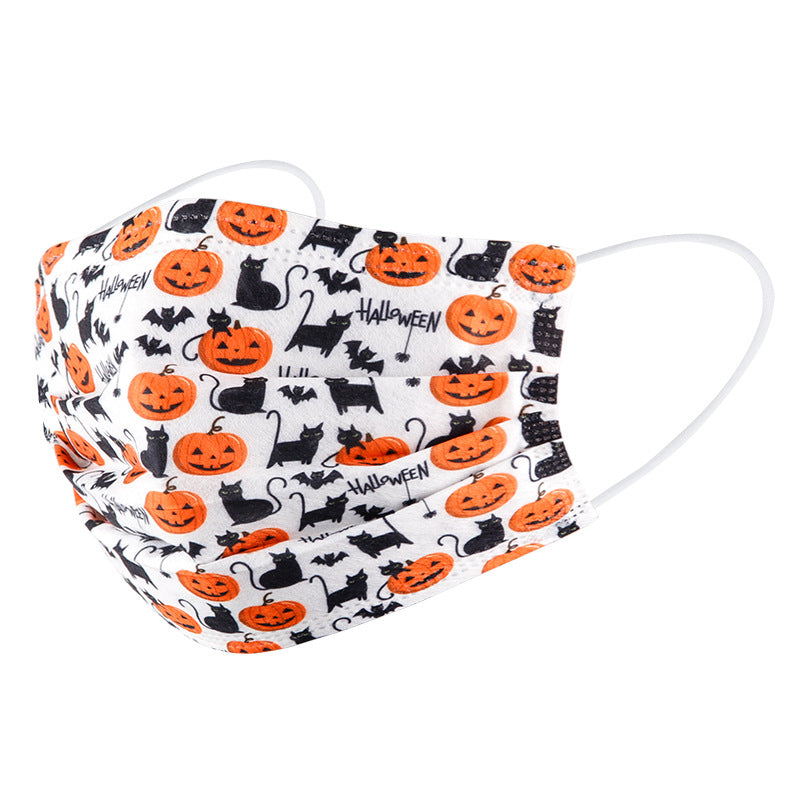 Halloween Print With 3-layer Meltblown Disposable Mask