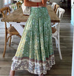 Women's Clothing Printed Skirt Casual High Waist Long Skirt