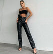 Stretch Leather Pants Women Casual PU Leather Pants Trousers Female Multicolor