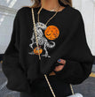 Autumn And Winter New Fashion O-neck Long-sleeved Loose Halloween Print Casual Sweater