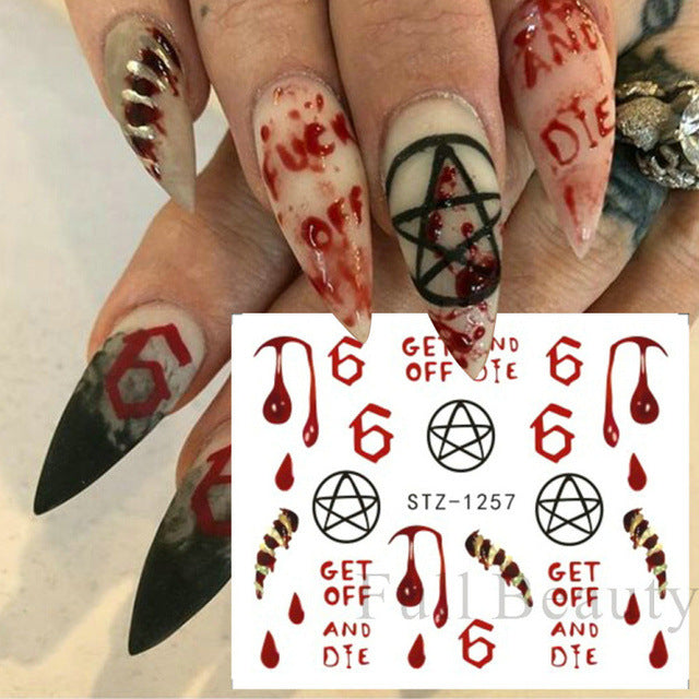 Halloween Pumpkin Nail Sticker Watermark Sticker
