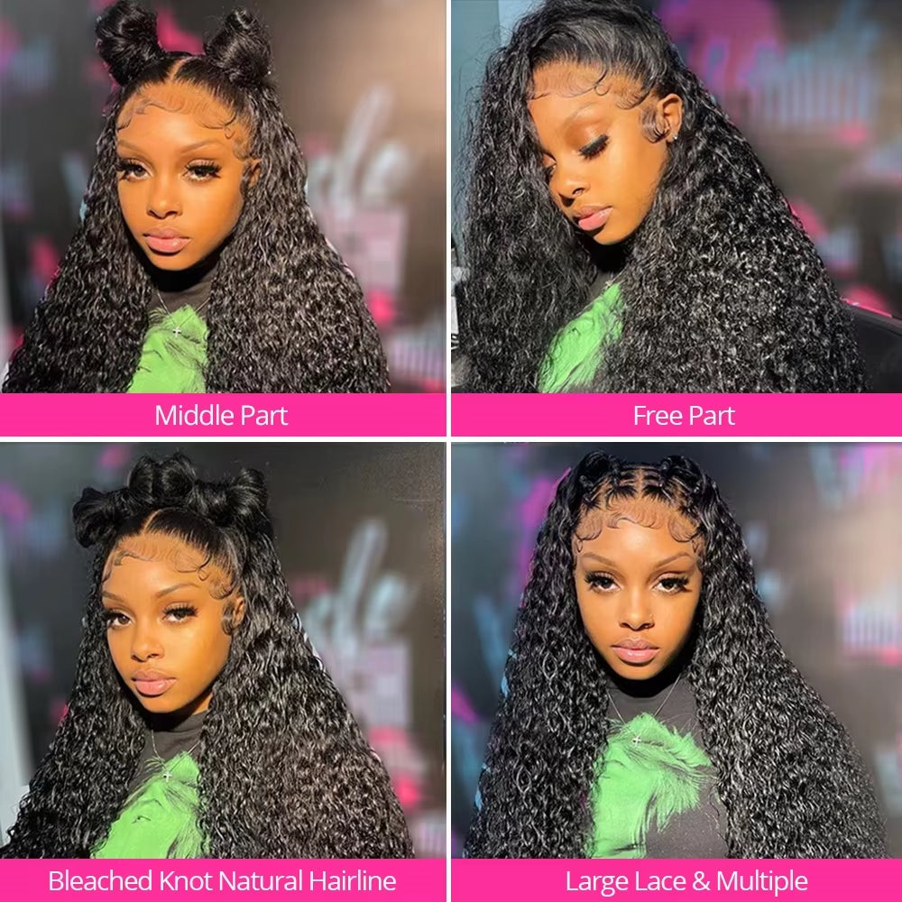 Deep Wave Frontal Wig Hd Lace Wigs on Clearance Sale 13X4 13X6 Water Wave Curly Human Hair Wig 30 Inch Lace Front Wig Human Hair