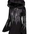 Halloween Cosplay Hoodie Women's Punk Black Long Hooded Printed Sweater