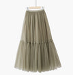 Large Swing A- Line Umbrella Mid-length Mesh Bubble Skirt