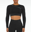 Stone Washed Rib Fitness Pants Women's Zipper Short Sleeve Bra