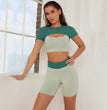 European And American Short Yoga Suit Naked Women Sense Workout Exercise Outfit