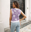 Mushroom jacquard diamond vest sweater