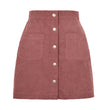 Single-breasted Slim Fit Solid Skirt