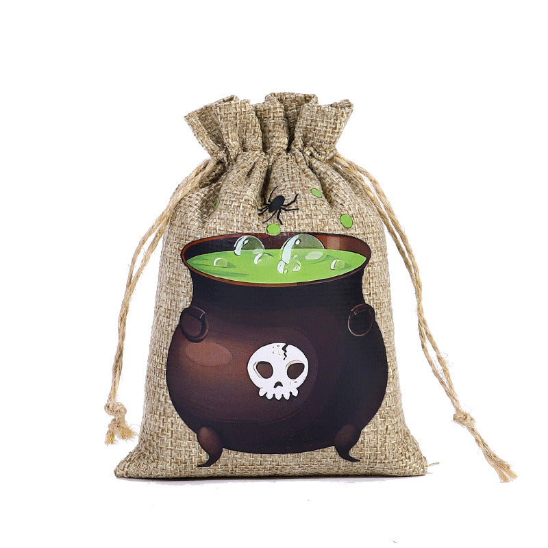 Halloween Linen Drawstring Bag Candy