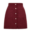 Single-breasted Slim Fit Solid Skirt