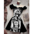 Women's Fashion Temperament Commute Halloween Drawstring Puff Sleeve High Waist Dress