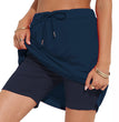 Lace-up Solid Skirt Two Layers