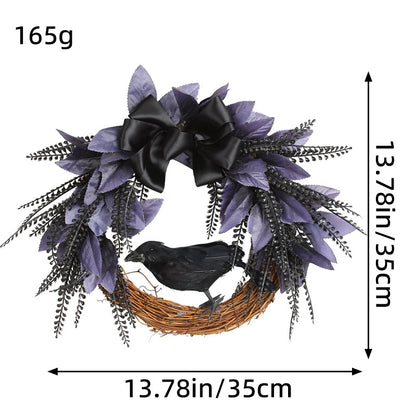 Halloween Bowknot Crow Garland Door Hanging