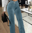 Fashion Gold Velvet Striped Casual Women's Pants
