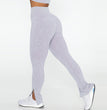 Stone Washed Rib Fitness Pants Women's Zipper Short Sleeve Bra