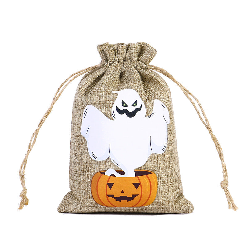 Halloween Linen Drawstring Bag Candy
