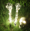 Halloween Decorative Skeleton Hand Halloween Garden Decoration Props LED Light-emitting Ghost Hand Skull Hand Plug Light
