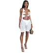 Women's Fashion Skinny Mesh See-through Stitching Pants
