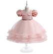 Girls' Fashion Halloween Mesh Stitching Puff Sleeve Dress