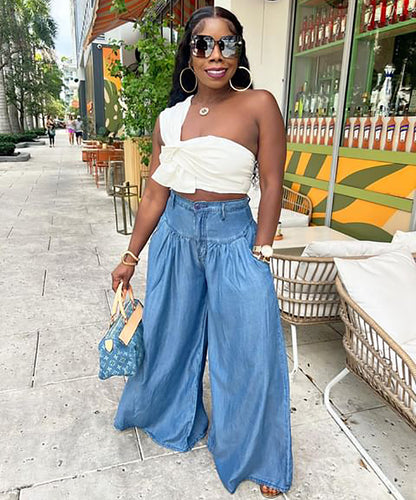 Personality Street Fashion Straight Wide Leg Pants