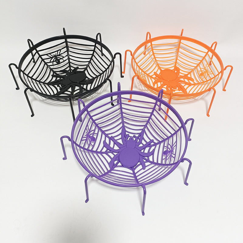 Halloween Spider Web Fruit Plate Fruit Basket Drain