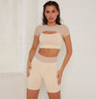 European And American Short Yoga Suit Naked Women Sense Workout Exercise Outfit