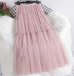 Large Swing A- Line Umbrella Mid-length Mesh Bubble Skirt