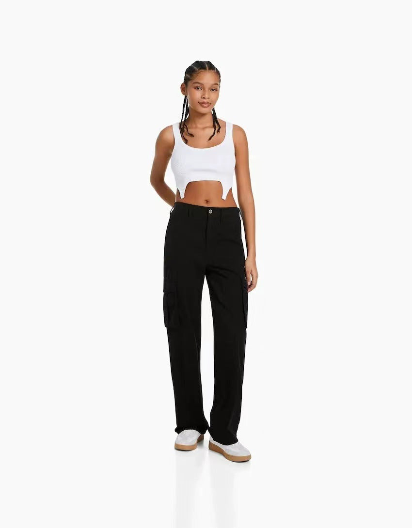 Casual Versatile Workwear Pants Women's High Waist Slimming Pants