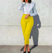 Women's Clothing Plus Size Fashion Temperament Leisure Slimming High Waist Suit Pants Solid Color African