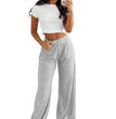 Fashion Brushed Women's Clothing Casual Straight Trousers