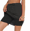 Lace-up Solid Skirt Two Layers