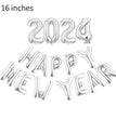 2024 Happy New Year Aluminum Balloon 16-inch Happynewyear
