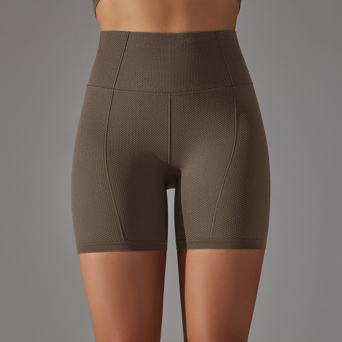 Women's Fashion Seamless Solid Color High Waisted Shorts