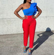 Women's Clothing Plus Size Fashion Temperament Leisure Slimming High Waist Suit Pants Solid Color African
