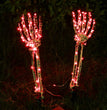 Halloween Decorative Skeleton Hand Halloween Garden Decoration Props LED Light-emitting Ghost Hand Skull Hand Plug Light