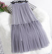 Large Swing A- Line Umbrella Mid-length Mesh Bubble Skirt